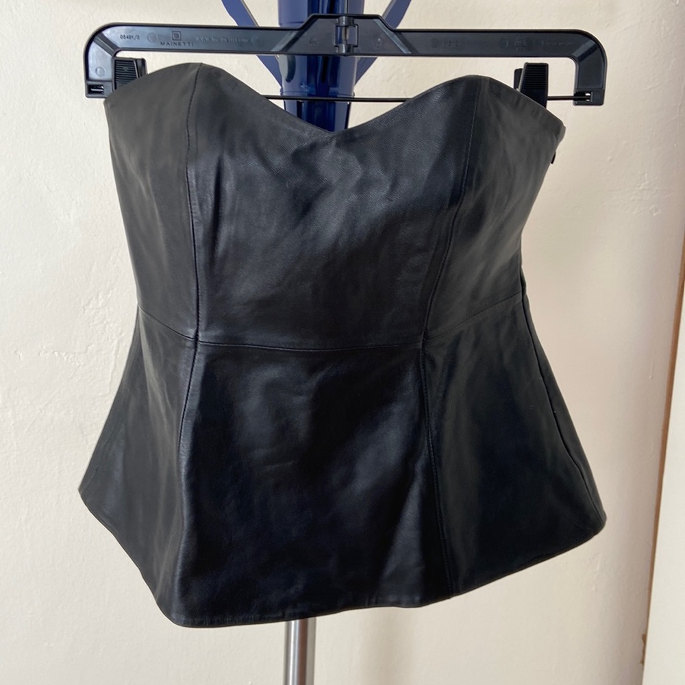 NWT ZARA Limited Edition Leather Body Corset Top